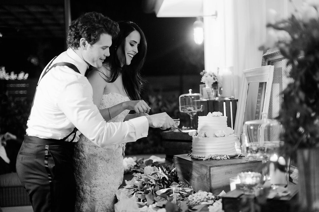 Cake Cutting at Biddle Ranch Wedding by Sandcastle Celebrations Wedding Planner