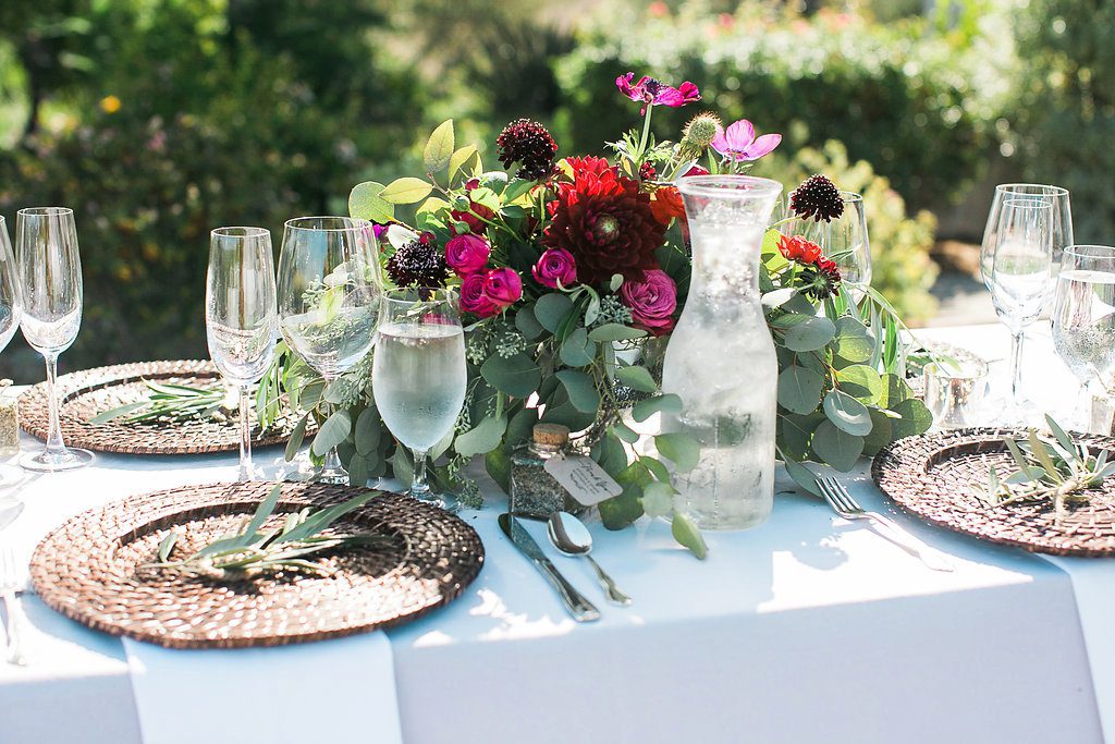 Table scape at Casitas Estate Wedding by Sandcastle Celebrations Wedding Planning
