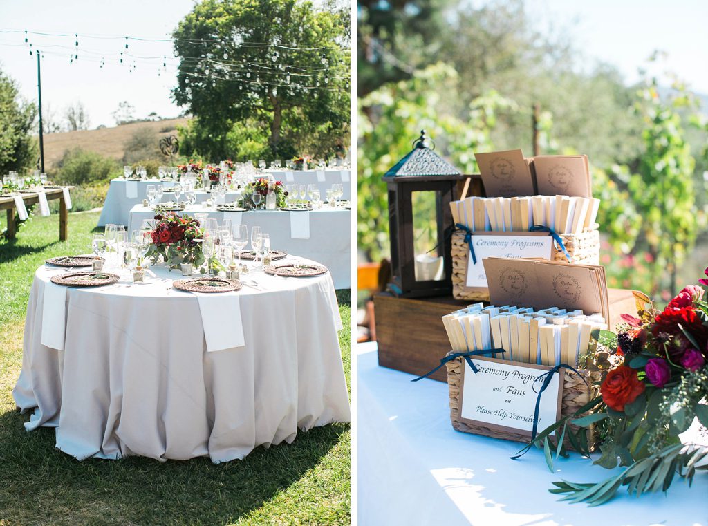 Guest place cards at Casitas Estate Wedding by Sandcastle Celebrations Wedding Planning