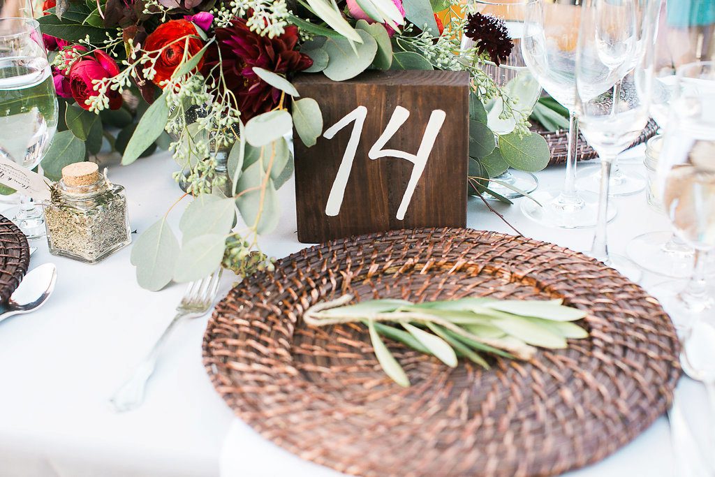 Place setting at Casitas Estate Wedding by Sandcastle Celebrations Wedding Planning
