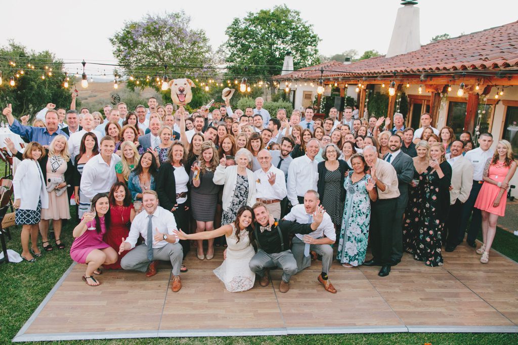 all guests at Casitas Estate Wedding by Sandcastle Celebrations Wedding Planning
