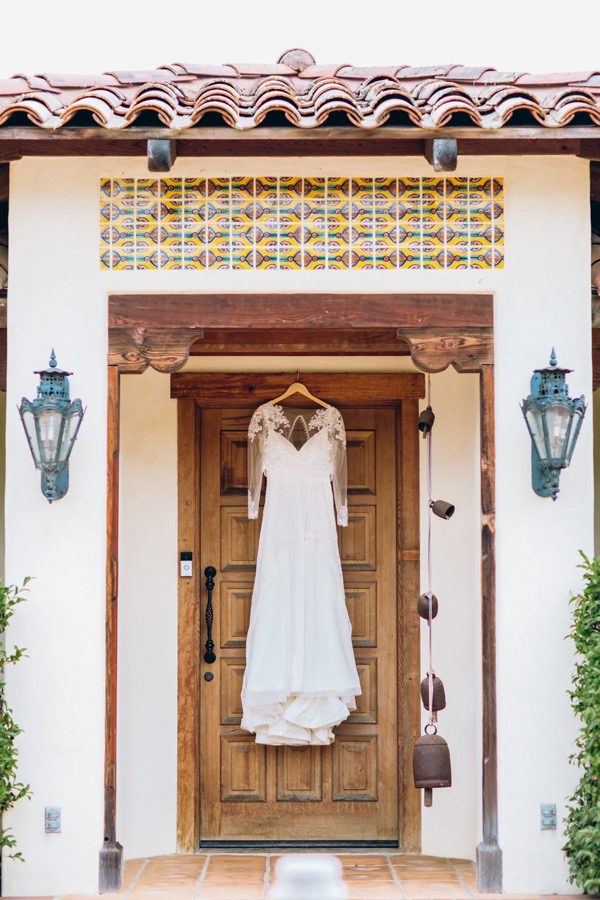 wedding gown at Casitas Estate Wedding by San Luis Obispo Wedding Planners Sandcastle Celebrations