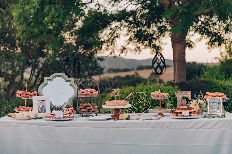 donut desserts at Casitas Estate Wedding by Arroyo Grande Wedding Planners Sandcastle Celebrations