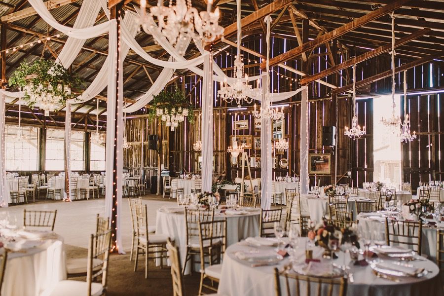 Reception in the Barn at Dana Power House by Paso Robles Wedding Planners Sandcastle Celebrations