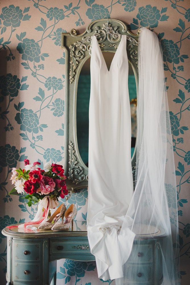 The dress at a whimsical Madonna Inn Wedding created by Sandcastle Celebrations