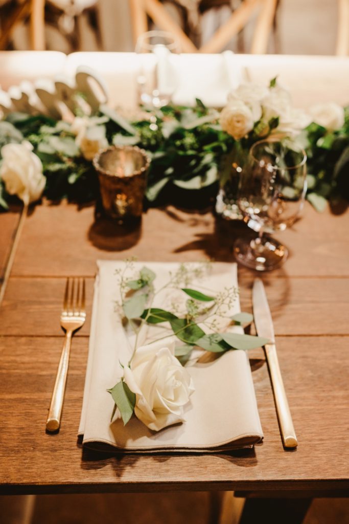 Place setting with fork and knife
