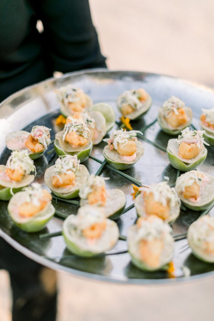 Delectable appetizer bites from Flora and Fauna Fine Food Catering