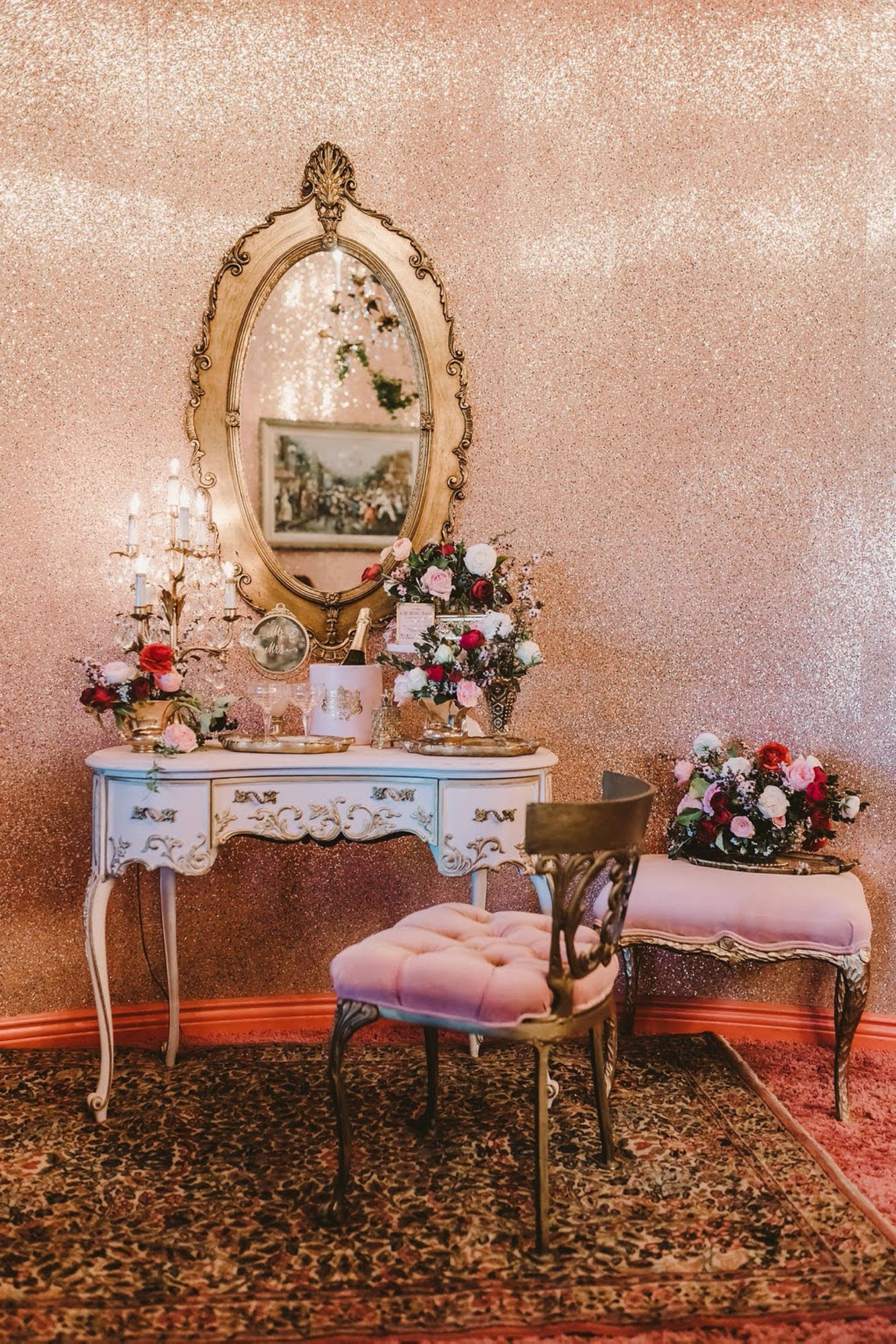 Vintage glamour station inspired by Marie Antoinette