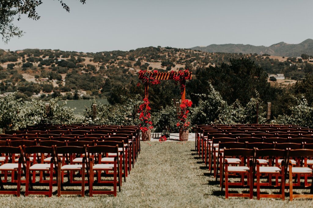 Ceremony site at the Arroyo Grande Casitas Estate Wedding by SLO Wedding Planner Sandcastle Celebrations